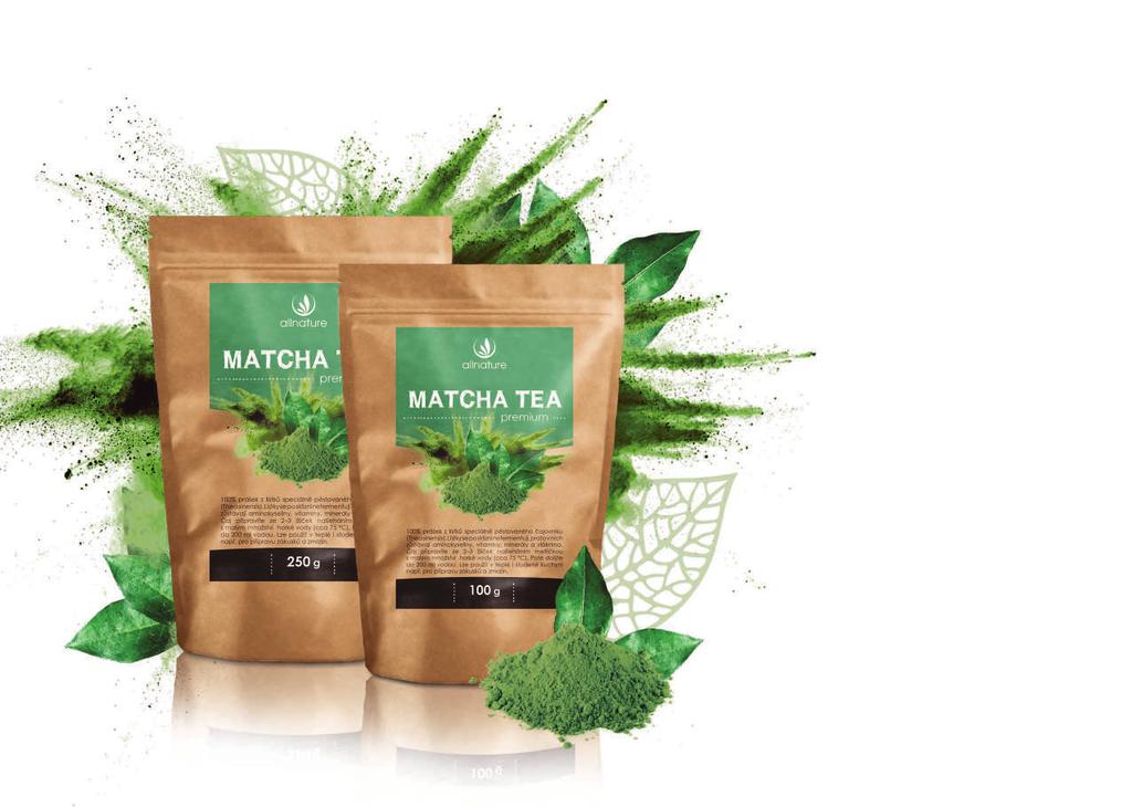 MATCHA TEA Mnoho energie v 1 pylíku! Detoxikace, zlepšení koncentrace a celkové uklidnění s vitamíny, minerály a animokyselinami.