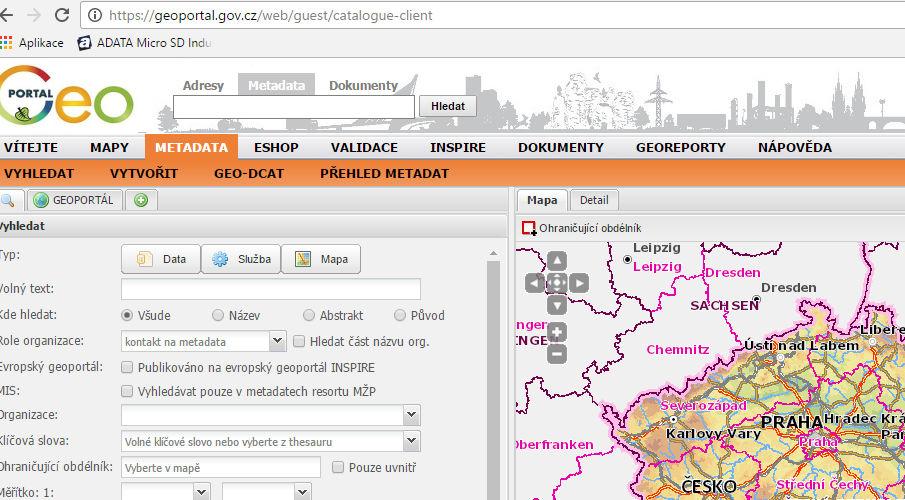 Ukázka geoportál http:// geoportal.gov.