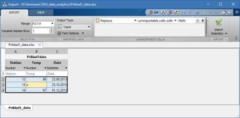 parametry načítání detectimportoptions Parametry pro funkci