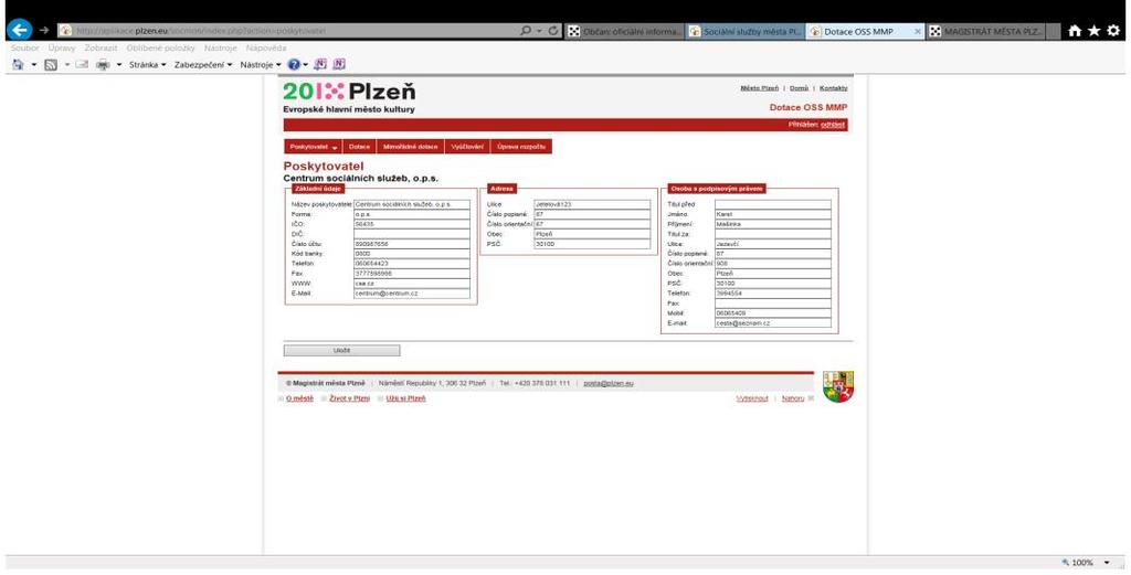 Pokyny k vyplnění Žádosti o dotaci Žadatel je povinen zpracovat Žádost prostřednictvím aplikace Dotace OSS MMP, která je k dispozici na http://aplikace.plzen.