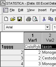 Vlastnosti a editace datových souborů Hlavička proměnné (sloupce) Hlavička tabulky Editovatelná hlavička řádku Datová buňka, z hlediska formátování lze editovat