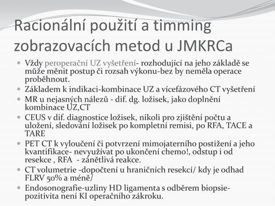 Racionální timing resekce jater u