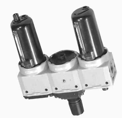 Filtr + redukèní ventil + maznice - velikost - Membránový regulátor tlaku se sekundárním odvzdušnìním.
