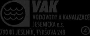 Vlastník a provozovatel vodovodu a kanalizace Obchodní jméno: Vak - Vodovody a kanalizace Jesenicka, a. s.
