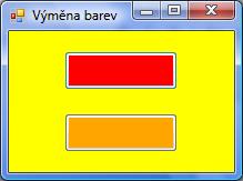 b) Program na výměnu barvy dvou tlačítek Výměna barev Příklad 2:Napište