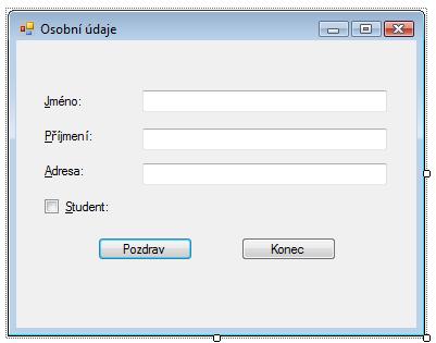 U každého prvku je vlastnost TabIndex, která určuje toto pořadí. Tento index se přiděluje podle pořadí, v jakém prvky do okna umísťujeme. Indexuje se od nuly.