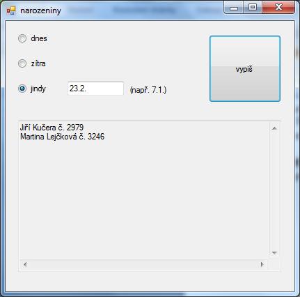 csv, tak mezery nebudou, ale soubor lze editovat např. v poznámkovém bloku. Metoda ToLower()převede řetězec na malá písmena. Rok narození je v pátém sloupci.