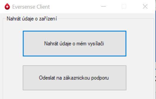 Pokračujte kliknutím na tlačítko OK. 5 2. Klikněte na tlačítko Odeslat data z mého vysílače a zadejte e-mail použitý pro vytvoření účtu a heslo.