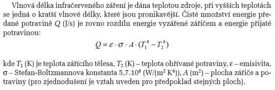 vlastnostech potraviny a zářiče na tvaru potraviny a zářiče na