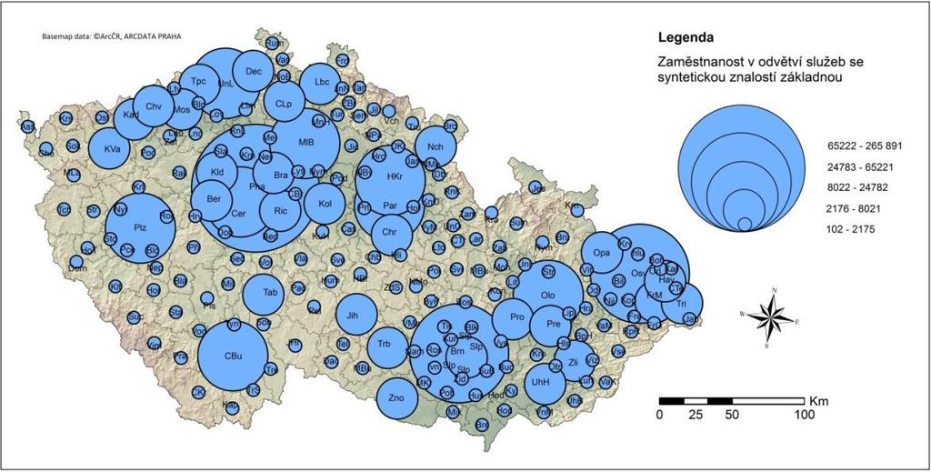 11 Mapa 2 Rozmístění služeb se syntetickou znalostní základnou