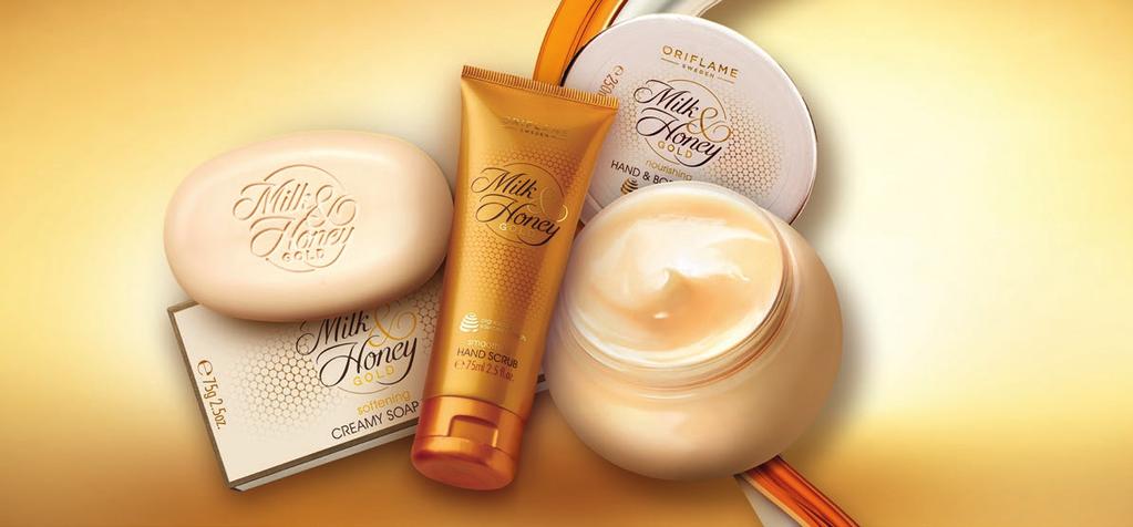 Denní vyživující krém Milk & Honey Gold 32542 299 Kč Noční vyživující krém Milk & Honey Gold 32543 299 Kč Vyhlazující tělový peeling Milk & Honey Gold 200 ml 31601 279 Kč Luxusní vyživující péče