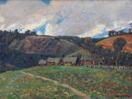 Bubeníček (1871 1962) Bečva olej, plátno, 1908, 50 x 65 cm, sign. PD O.