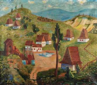 172 Roman Quido Kocian (1908 1981) Vesnice olej, plátno, 1935, 85 x 97 cm, sign.