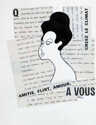 46 45 45 Adolf Hoffmeister (1902 1973) Amitie, Flirt, Amour koláž, kombinovaná technika, papír, 39,8 x 30,6 cm, sign.