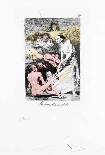 54 Salvador Dalí (1904 1989) Les Caprices de Goya de Dalí, Esto es, ésto no es plošný tisk, suchá jehla, lept na heliogravuře, 1977, 18,5 x 12,4 cm, sign. PD Dalí, č.