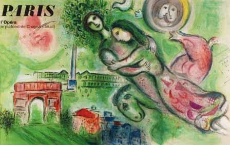 56 Marc Chagall (1887 1985) Romeo a Julie plakát, 1964, 65 x 101 cm, Marc Chagall Romeo a Juliette (Romeo a Julie), je zvláště pozoruhodný díky své impozantní velikosti a vynikající kvalitě barev.