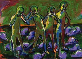 78 77 77 Miroslav Štolfa (1930 2018) Nová příroda olej, plátno, 1994, 90 x 70 cm, sign. PD M.