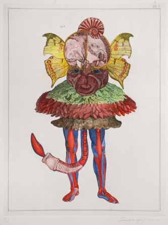 98 97 97 Jan Švankmajer (1934) Přírodopis Tab. 9 ručně kolorovaný lept, 1973-2012, 64 x 47,3 cm, sign. PD Švankmajer J. 1973-2012, č.