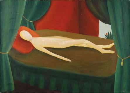 115 Milena Dvořáková (1944 1992) Akt na pohovce olej, plátno, 50,5 x 70,5 cm, klínový rám, práce české grafičky, malířky a ilustrátorky. Vystudovala SPŠG v Praze, Hellichova u prof.