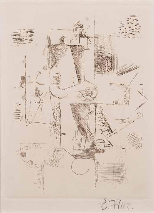7 7 Emil Filla (1882 1953) Žena lept, 1913, 23 x 17 cm, sign. PD E. Filla, rám, dílo Emila Filly patří k pilířům české moderní malby 20.