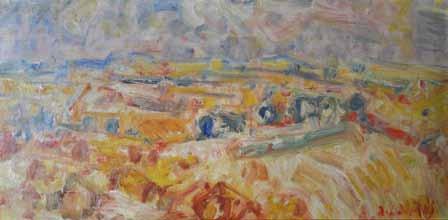 155 Bohumír Dvorský (1902 1976) Léto olej, sololit, 22 x 49 cm, sign. PD B.