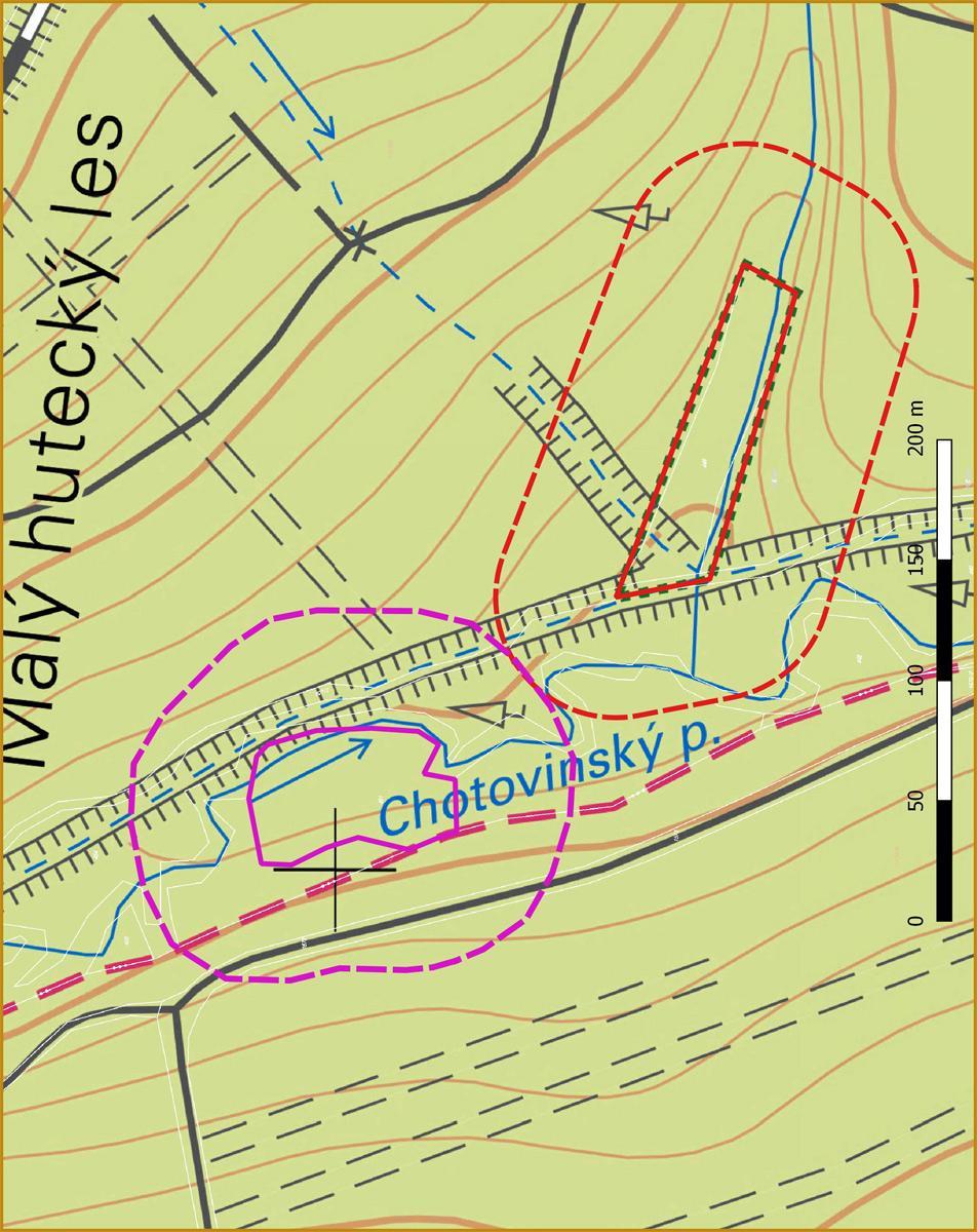 Příloha M1-b: Orientační mapa s vyznačením území - bezprostřední okolí Legenda: stávající hranice PP hranice OP okolo