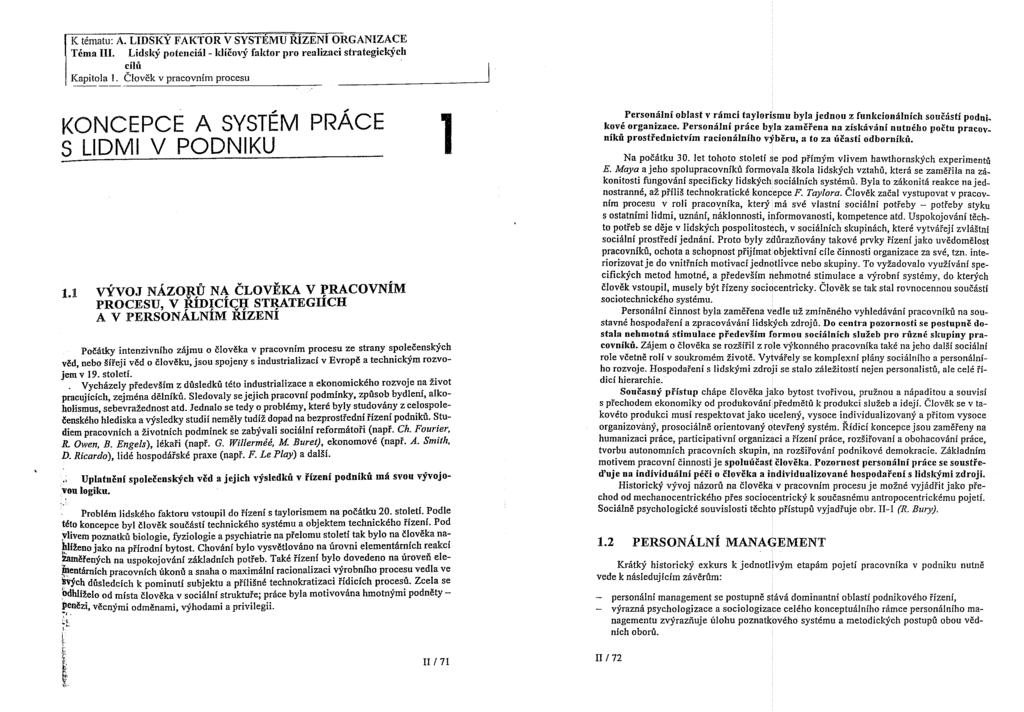 (T~MU k f ~ ORGANZACE ~ ~ l TCma 111. Lidsl j potcnciil- dicovf f ktor pro rcalizaci strategictjrch cilii Capitola 1.