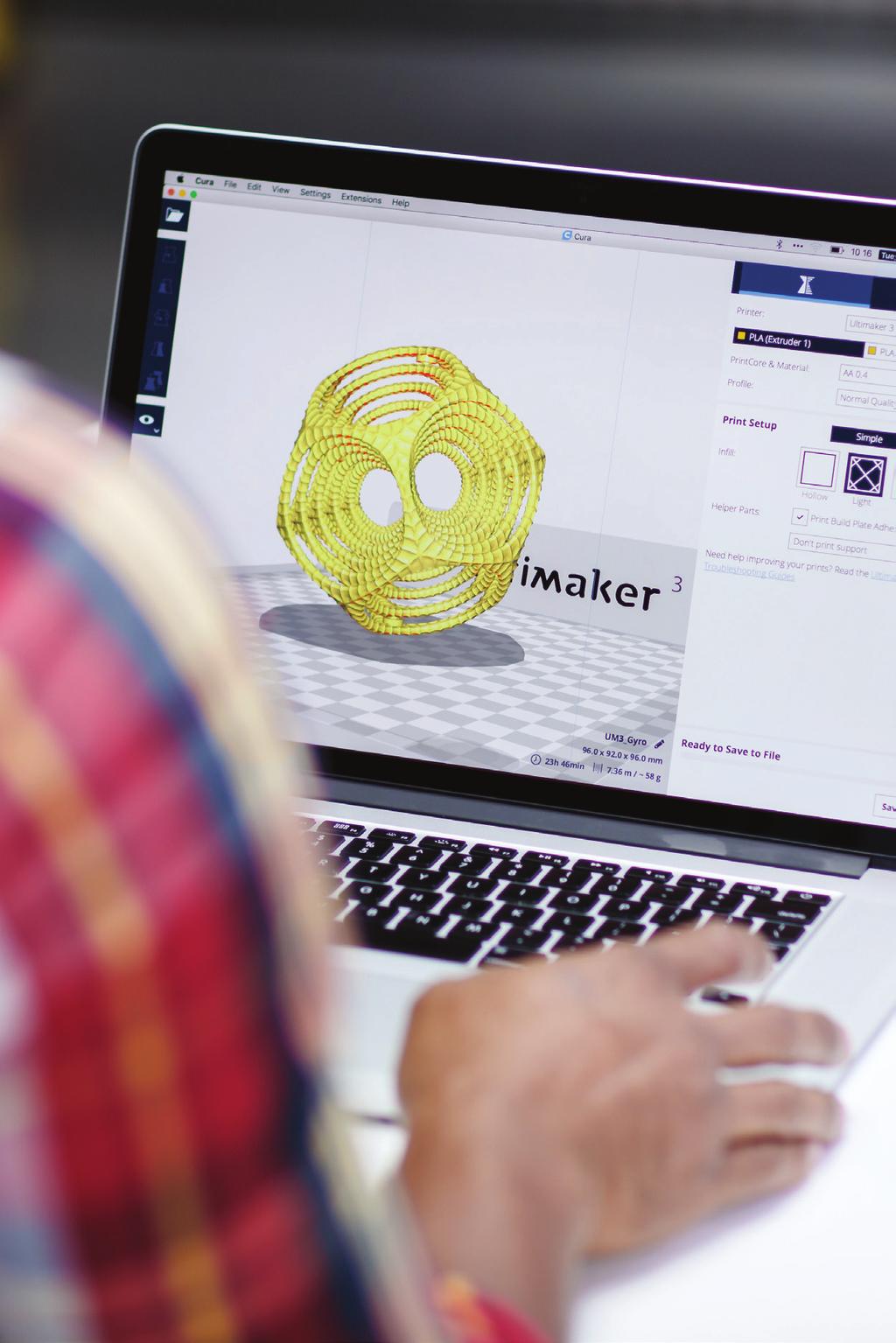 Aplikace Cura Nejpokročilejší software pro 3D tiskárny na světě Náš bezplatný, otevřený software pro přípravu tisku (slicer) vám pomůže trvale dosahovat působivých výtisků.