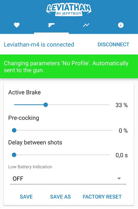 Změna parametrů strana 2/2 Active Brake: Vhodné pro zbraně s vysokou kadencí, kde dochází k natažení pístu. Využívá se přebytkové energie motoru k jeho zastavení.