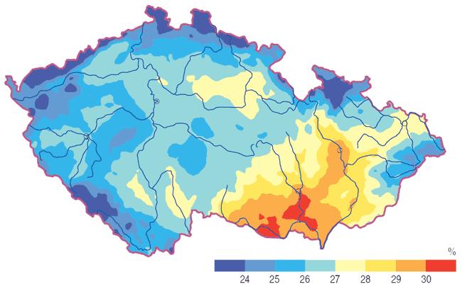 Podnebí Co všechno ovlivňuje podnebí? Míra kontinentality v Čr. Nejvíce kontinentální podnebí panuje na Moravě, zatímco ve zbytku republiky je spíše oceánské.