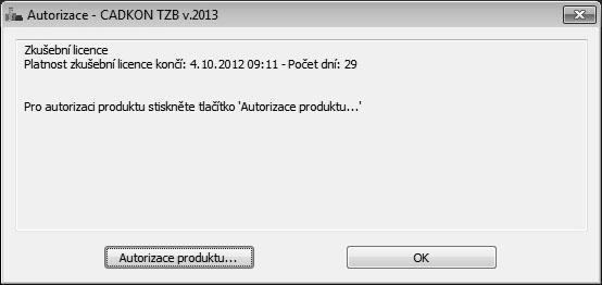 Registrace a autorizace pro jednoho uživatele softwarová ochrana Instalace CADKONu TZB je chráněna proti nelegálnímu používání softwarovým klíčem (softlockem).