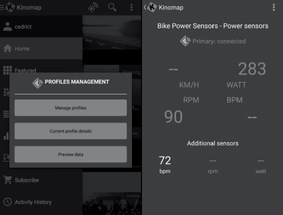 Kamera Váš produkt Klarfit Epsylon využívá rozpoznávání obličeje od Kinomapu k určení frekvence kopání, kroku nebo tónu (smartphone nebo stolní kamera slouží jako snímač).