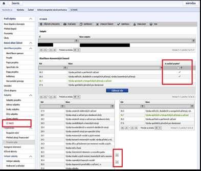 CZ-NACE Pozn.: Tato nabídka není zobrazena, pokud není přiřazen typ subjektu (viz výše) Žadatel/příjemce.