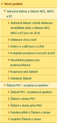 Portál Farmáře o dotaci (ŽoD) musí být vygenerována z účtu žadatele na Portálu Farmáře a po vyplnění