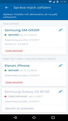 4.3.4 Správa dalších zařízení v aplikaci George klíč Aplikaci můžete mít