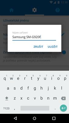 4.3.5 Změna názvu zařízení Přejděte do Nastavení aplikace. Klikněte na Název zařízení a upravte název podle svého.