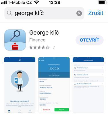 Abyste nemuseli aktivaci přerušit, doporučujeme Vám opatřit si ho před aktivací u bankomatu nebo na pobočce. Stáhněte si aplikaci George klíč z obchodu Google Play nebo App Store. 1.