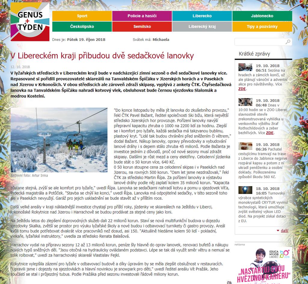 V Libereckém kraji přibudou dvě sedačkové lanovky tydenvlk.cz 12. 10.