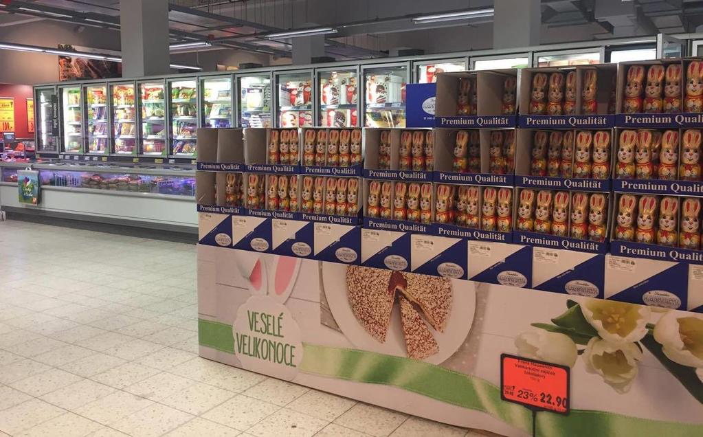 čokolády, či jakéhokoliv dalšího zboží působí na smysly dětí, které si koupi produktu vymohou. A právě tím, že proběhne koupě vystaveného produktu se splní cíl jeho výstavy.