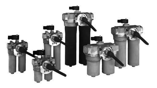H7.Stru n popis Dvojit p epínateln filtr Pi Jmenovit tlak 5 (6) bar,jmenovit pr tok,, 5 l/min Podle DIN 55 V konné filtry pro moderní hydraulická za ízení Stavebnicové uspo ádání Kompaktní e ení s