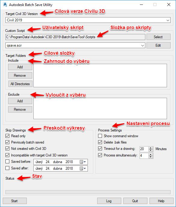 4. Autodesk Batch Save Utility Nově je k dispozici nástroj pro hromadné otevření a uložení výkresů do jiné