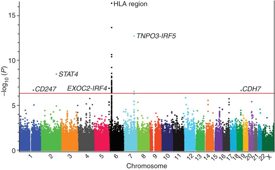 GWAS genome wild association studies Metoda identifikace lokusů (jejich variabilita) zodpovědných za komplexní nemoci pomocí genomických markerů Založeno na skenování genomů mnoha jedinců a