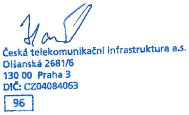 Číslo jednací: 581643/18 Číslo žádosti: 0118 124 301 Vyjádření vydala společnost Česká telekomunikační infrastruktura a.s. dne: 6. 4. 2018.