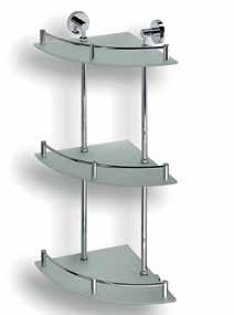 390 x 270 mm 104202142 44 Polička skleněná trojitá s hrazdou Triple glass shelf Glasablage mit 3