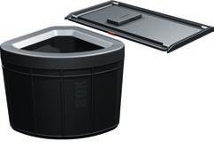 143 10 890 Kč Objem 2 10 l, 1 22 l 121.0150.146 12 100 Kč Výsuvná zásuvka obsahuje aktivní uhlíkový filtr, který pohlcuje nepříjemné pachy.