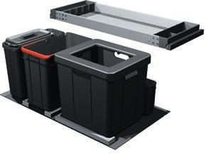 Přehled Odpadkové koše a Drtiče odpadu Spodní skříňka 600 mm Garbo 60-4 562 399 375 mm (Součástí koše je plnovýsuv s tlumením, které zaručuje tichý