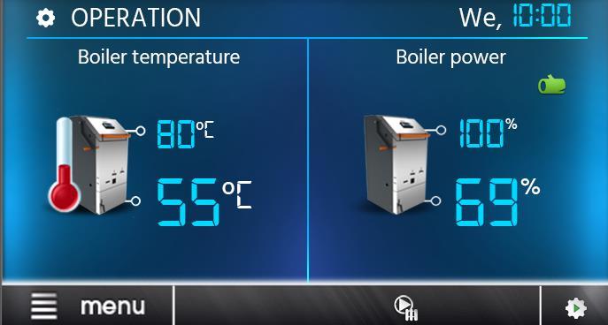 2 Teplota spalin Klesne-li teplota spalin pod hodnotu 90 C, regulátor přepne do režimu STOP a na displeji bude zobrazena informace ohledně vypnutí teplotou spalin.