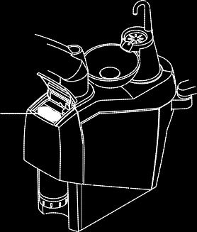 7.3. Systém WHE (Water Hygienization Equipment) Systém WHE zajišťuje fyzické oddělení stomatologické soupravy od vodního řádu díky části se vzduchovou mezerou ( v souladu s EN 1717 ).