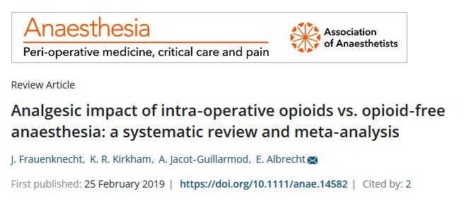 As there is strong evidence that opioid inclusive anaesthesia does not reduce postoperative pain, but is associated with more postoperative nausea and