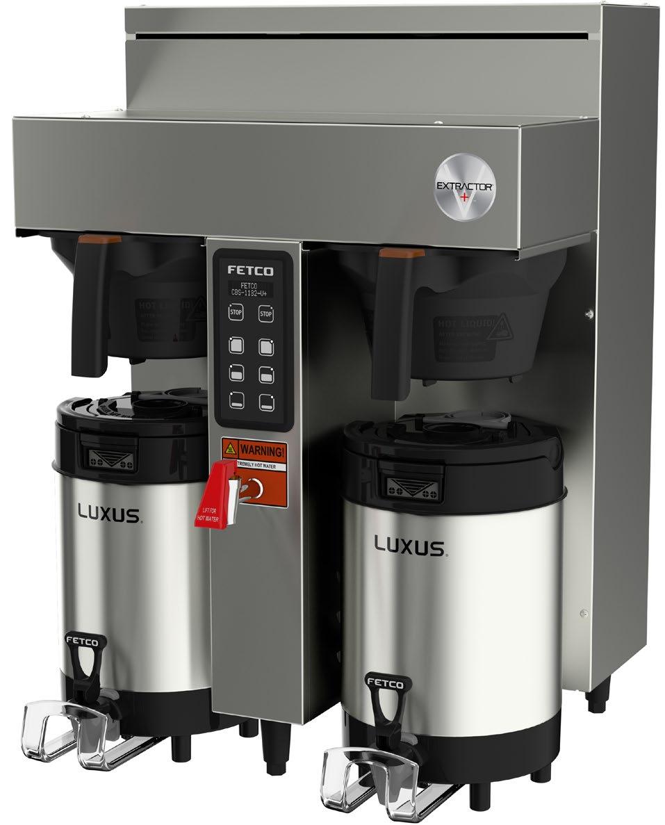 FETCO ZAŘÍZENÍ NA PŘEKAPÁVANOU KÁVU - EXTRACTOR V+ LINE CBS-1132 EXTRACTOR V+ Zařízení s dvěma filtračními koši na překapávanou kávu se třemi nastavitelnými tlačítky velikosti dávky.